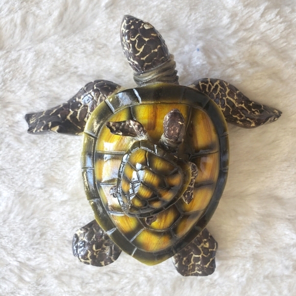 Vintage Ceramic Mother And Baby Sea Turtle Trinket - Picture 2 of 13